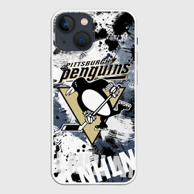 Чехол для iPhone 13 mini с принтом Питтсбург Пингвинз в Петрозаводске,  |  | hockey | nhl | penguins | pittsburgh | pittsburgh penguins | usa | нхл | пингвинз | питтсбург | питтсбург пингвинз | спорт | сша | хоккей | шайба