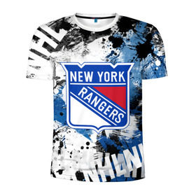 Мужская футболка 3D спортивная с принтом Нью-Йорк Рейнджерс в Петрозаводске, 100% полиэстер с улучшенными характеристиками | приталенный силуэт, круглая горловина, широкие плечи, сужается к линии бедра | hockey | new york | new york rangers | nhl | rangers | usa | нхл | нью йорк | нью йорк рейнджерс | рейнджерс | спорт | сша | хоккей | шайба