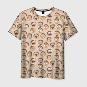 Мужская футболка 3D с принтом Эмоции Морти в Петрозаводске, 100% полиэфир | прямой крой, круглый вырез горловины, длина до линии бедер | dsgnosadchaya | rick  morty | vdosadir | джастин ройланд | дэн хармон | миссикс | плюмбус | рик и морти | эмоции