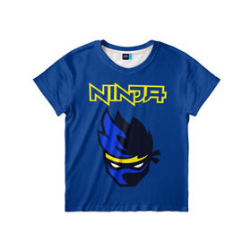 Детская футболка 3D с принтом FORTNITE NINJA в Петрозаводске, 100% гипоаллергенный полиэфир | прямой крой, круглый вырез горловины, длина до линии бедер, чуть спущенное плечо, ткань немного тянется | fortnite | fortnite 2 | fortnite x | marshmello | ninja | ninja hyper streamer | ninja streamer | streamer | tyler blevins | маршмелло | ниндзя | фортнайт | фортнайт 2 | фортнайт глава 2