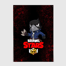 Постер с принтом Crow (Brawl Stars) в Петрозаводске, 100% бумага
 | бумага, плотность 150 мг. Матовая, но за счет высокого коэффициента гладкости имеет небольшой блеск и дает на свету блики, но в отличии от глянцевой бумаги не покрыта лаком | brawl stars | crow | game | leon | бравл | бравл стар | бравл старс | ворон | ворона | детская | детям | игра | компьютерная игра | кров | леон | персонаж | развлечение