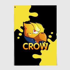 Постер с принтом Crow (Brawl Stars) в Петрозаводске, 100% бумага
 | бумага, плотность 150 мг. Матовая, но за счет высокого коэффициента гладкости имеет небольшой блеск и дает на свету блики, но в отличии от глянцевой бумаги не покрыта лаком | brawl stars | crow | game | leon | бравл | бравл стар | бравл старс | ворон | ворона | детская | детям | игра | компьютерная игра | кров | леон | персонаж | развлечение