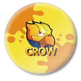 Значок с принтом Crow (Brawl Stars) в Петрозаводске,  металл | круглая форма, металлическая застежка в виде булавки | brawl stars | crow | game | leon | бравл | бравл стар | бравл старс | ворон | ворона | детская | детям | игра | компьютерная игра | кров | леон | персонаж | развлечение