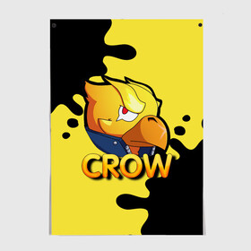 Постер с принтом Crow (Brawl Stars) в Петрозаводске, 100% бумага
 | бумага, плотность 150 мг. Матовая, но за счет высокого коэффициента гладкости имеет небольшой блеск и дает на свету блики, но в отличии от глянцевой бумаги не покрыта лаком | brawl stars | crow | game | leon | бравл | бравл стар | бравл старс | ворон | ворона | детская | детям | игра | компьютерная игра | кров | леон | персонаж | развлечение