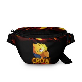 Поясная сумка 3D с принтом Crow (Brawl Stars) в Петрозаводске, 100% полиэстер | плотная ткань, ремень с регулируемой длиной, внутри несколько карманов для мелочей, основное отделение и карман с обратной стороны сумки застегиваются на молнию | brawl stars | crow | game | leon | бравл | бравл стар | бравл старс | ворон | ворона | детская | детям | игра | компьютерная игра | кров | леон | персонаж | развлечение