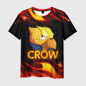 Мужская футболка 3D с принтом Crow (Brawl Stars) в Петрозаводске, 100% полиэфир | прямой крой, круглый вырез горловины, длина до линии бедер | brawl stars | crow | game | leon | бравл | бравл стар | бравл старс | ворон | ворона | детская | детям | игра | компьютерная игра | кров | леон | персонаж | развлечение