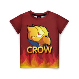 Детская футболка 3D с принтом Crow (Brawl Stars) в Петрозаводске, 100% гипоаллергенный полиэфир | прямой крой, круглый вырез горловины, длина до линии бедер, чуть спущенное плечо, ткань немного тянется | brawl stars | crow | game | leon | бравл | бравл стар | бравл старс | ворон | ворона | детская | детям | игра | компьютерная игра | кров | леон | персонаж | развлечение