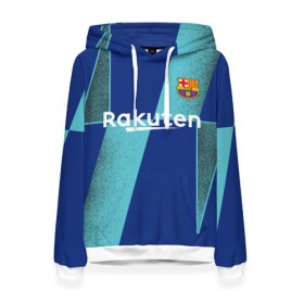 Женская толстовка 3D с принтом Barcelona PreMatch kit в Петрозаводске, 100% полиэстер  | двухслойный капюшон со шнурком для регулировки, мягкие манжеты на рукавах и по низу толстовки, спереди карман-кенгуру с мягким внутренним слоем. | barcelona | champions | laliga | league | messi | spain | барселона | испания | лига | месси | чемпионов