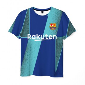 Мужская футболка 3D с принтом Barcelona PreMatch kit в Петрозаводске, 100% полиэфир | прямой крой, круглый вырез горловины, длина до линии бедер | barcelona | champions | laliga | league | messi | spain | барселона | испания | лига | месси | чемпионов