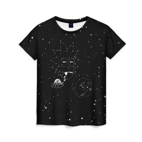 Женская футболка 3D с принтом Star map Rick and Morty в Петрозаводске, 100% полиэфир ( синтетическое хлопкоподобное полотно) | прямой крой, круглый вырез горловины, длина до линии бедер | dsgnosadchaya | rick  morty | star | vdosadir | джастин ройланд | дэн хармон | звезды | космос | миссикс | плюмбус | рик и морти