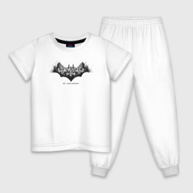 Детская пижама хлопок с принтом Batman 80th Anniversary в Петрозаводске, 100% хлопок |  брюки и футболка прямого кроя, без карманов, на брюках мягкая резинка на поясе и по низу штанин
 | Тематика изображения на принте: 80 | 80th | anniversary | bat man | batman | batman comics | caped crusader | dark knight | shtatbat | бетмен | брюс уэйн | бэт мен | бэтмен | тёмный рыцарь