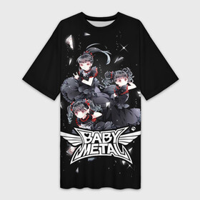 Платье-футболка 3D с принтом BABYMETAL в Петрозаводске,  |  | babymetal | moametal | su metal | yuimetal | бэбимэтал | группы | каваий метал | метал | музыка