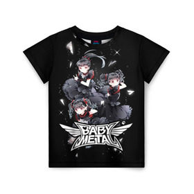 Детская футболка 3D с принтом BABYMETAL в Петрозаводске, 100% гипоаллергенный полиэфир | прямой крой, круглый вырез горловины, длина до линии бедер, чуть спущенное плечо, ткань немного тянется | babymetal | moametal | su metal | yuimetal | бэбимэтал | группы | каваий метал | метал | музыка