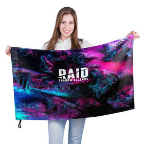 Флаг 3D с принтом RAID: Shadow Legends в Петрозаводске, 100% полиэстер | плотность ткани — 95 г/м2, размер — 67 х 109 см. Принт наносится с одной стороны | 