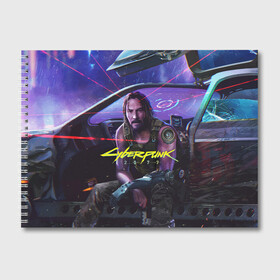 Альбом для рисования с принтом CYBERPUNK 2077 - КИАНУ в Петрозаводске, 100% бумага
 | матовая бумага, плотность 200 мг. | Тематика изображения на принте: 2077 | cyber | cyberpunk | demon | glitch | keanu | logo | punk | reeves | samurai | symbol | team | trauma | глитч | демон | киану | кибер | киберпанк | клан | лого | логотип | огонь | панк | ривз | самурай | символ