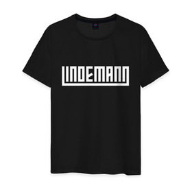 Мужская футболка хлопок с принтом LINDEMANN в Петрозаводске, 100% хлопок | прямой крой, круглый вырез горловины, длина до линии бедер, слегка спущенное плечо. | Тематика изображения на принте: lindeman | lindemann | logo | music | pain | rammstein | rock | rumstein | till | группа | линдеман | линдеманн | лого | логотип | метал | музыка | пэйн | раммштайн | рамштаин | рамштайн | рок | символ | тилль
