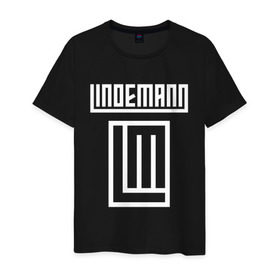 Мужская футболка хлопок с принтом LINDEMANN в Петрозаводске, 100% хлопок | прямой крой, круглый вырез горловины, длина до линии бедер, слегка спущенное плечо. | lindeman | lindemann | logo | music | pain | rammstein | rock | rumstein | till | группа | линдеман | линдеманн | лого | логотип | метал | музыка | пэйн | раммштайн | рамштаин | рамштайн | рок | символ | тилль