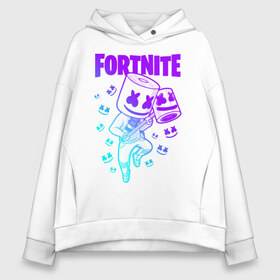 Женское худи Oversize хлопок с принтом FORTNITE MARSHMELLO в Петрозаводске, френч-терри — 70% хлопок, 30% полиэстер. Мягкий теплый начес внутри —100% хлопок | боковые карманы, эластичные манжеты и нижняя кромка, капюшон на магнитной кнопке | chapter 2 | fortnite | marshmello | диджей | игры | маршмэллоу | молоток | фортнайт