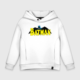 Детское худи Oversize хлопок с принтом Batman logo в Петрозаводске, френч-терри — 70% хлопок, 30% полиэстер. Мягкий теплый начес внутри —100% хлопок | боковые карманы, эластичные манжеты и нижняя кромка, капюшон на магнитной кнопке | 80 | 80th | anniversary | bat man | batman | batman comics | caped crusader | dark knight | shtatjl | бетмен | брюс уэйн | бэт мен | бэтмен | тёмный рыцарь