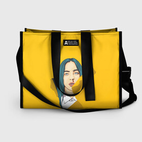 Сумка-шоппер 3D с принтом Billie Eilish в Петрозаводске, 100% полиэстер | застегивается на металлическую кнопку; внутренний карман застегивается на молнию. Стенки укреплены специальным мягким материалом, чтобы защитить содержимое от несильных ударов
 | bad | billie | boy | boys | eilish | girl | girls | music | pop | rap | sad | trend | билли | грустно | девочка | девочки | девушка | мальчик | музыка | поп | рэп | тренд | эйлиш