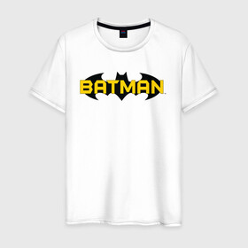 Мужская футболка хлопок с принтом Batman Logo в Петрозаводске, 100% хлопок | прямой крой, круглый вырез горловины, длина до линии бедер, слегка спущенное плечо. | 80 | 80th | anniversary | bat man | batman | batman comics | caped crusader | dark knight | shtatjl | бетмен | брюс уэйн | бэт мен | бэтмен | логотип | надпись | тёмный рыцарь