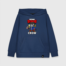 Детская толстовка хлопок с принтом BRAWL STARS CROW в Петрозаводске, 100% хлопок | Круглый горловой вырез, эластичные манжеты, пояс, капюшен | brawl stars | brawl stars crow | brawler | crow | бравл старз | бравлер | ворон