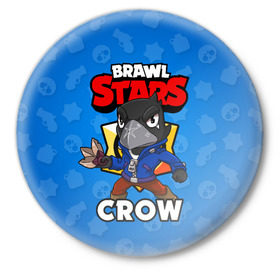 Значок с принтом BRAWL STARS CROW в Петрозаводске,  металл | круглая форма, металлическая застежка в виде булавки | Тематика изображения на принте: brawl stars | brawl stars crow | brawler | crow | бравл старз | бравлер | ворон