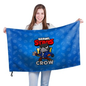 Флаг 3D с принтом BRAWL STARS CROW в Петрозаводске, 100% полиэстер | плотность ткани — 95 г/м2, размер — 67 х 109 см. Принт наносится с одной стороны | brawl stars | brawl stars crow | brawler | crow | бравл старз | бравлер | ворон
