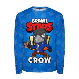 Мужской лонгслив 3D с принтом BRAWL STARS CROW в Петрозаводске, 100% полиэстер | длинные рукава, круглый вырез горловины, полуприлегающий силуэт | brawl stars | brawl stars crow | brawler | crow | бравл старз | бравлер | ворон