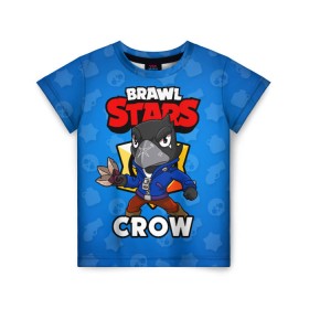 Детская футболка 3D с принтом BRAWL STARS CROW в Петрозаводске, 100% гипоаллергенный полиэфир | прямой крой, круглый вырез горловины, длина до линии бедер, чуть спущенное плечо, ткань немного тянется | brawl stars | brawl stars crow | brawler | crow | бравл старз | бравлер | ворон