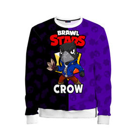 Детский свитшот 3D с принтом BRAWL STARS CROW в Петрозаводске, 100% полиэстер | свободная посадка, прямой крой, мягкая тканевая резинка на рукавах и понизу свитшота | brawl stars | brawl stars crow | brawler | crow | бравл старз | бравлер | ворон