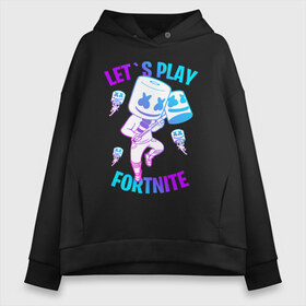 Женское худи Oversize хлопок с принтом FORTNITE x MARSHMELLO в Петрозаводске, френч-терри — 70% хлопок, 30% полиэстер. Мягкий теплый начес внутри —100% хлопок | боковые карманы, эластичные манжеты и нижняя кромка, капюшон на магнитной кнопке | fortnite | fortnite 2 | fortnite x | marshmello | ninja | ninja hyper streamer | ninja streamer | streamer | tyler blevins | маршмелло | ниндзя | фортнайт | фортнайт 2 | фортнайт глава 2