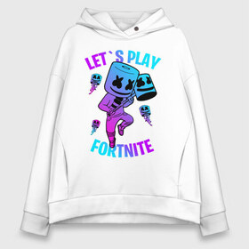 Женское худи Oversize хлопок с принтом FORTNITE x MARSHMELLO в Петрозаводске, френч-терри — 70% хлопок, 30% полиэстер. Мягкий теплый начес внутри —100% хлопок | боковые карманы, эластичные манжеты и нижняя кромка, капюшон на магнитной кнопке | fortnite | fortnite 2 | fortnite x | marshmello | ninja | ninja hyper streamer | ninja streamer | streamer | tyler blevins | маршмелло | ниндзя | фортнайт | фортнайт 2 | фортнайт глава 2