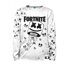 Детский лонгслив 3D с принтом FORTNITE x MARSHMELLO в Петрозаводске, 100% полиэстер | длинные рукава, круглый вырез горловины, полуприлегающий силуэт
 | 