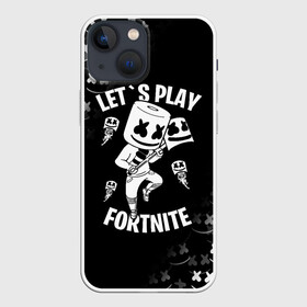 Чехол для iPhone 13 mini с принтом FORTNITE x MARSHMELLO в Петрозаводске,  |  | fortnite | fortnite 2 | fortnite x | marshmello | ninja | ninja hyper streamer | ninja streamer | streamer | tyler blevins | маршмелло | ниндзя | фортнайт | фортнайт 2 | фортнайт глава 2