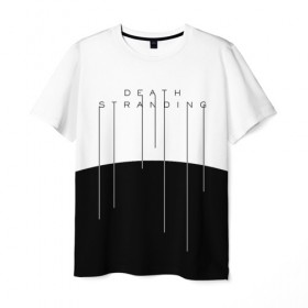 Мужская футболка 3D с принтом DEATH STRANDING в Петрозаводске, 100% полиэфир | прямой крой, круглый вырез горловины, длина до линии бедер | death stranding | kojima | kojima productions | кодзима | мадс микельсон | норман ридус