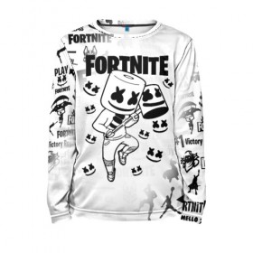 Детский лонгслив 3D с принтом FORTNITE MARSHMELLO в Петрозаводске, 100% полиэстер | длинные рукава, круглый вырез горловины, полуприлегающий силуэт
 | fnchap2 | fortnite | fortnite 2 | fortnite x | marshmello | ninja | ninja hyper streamer | ninja streamer | streamer | tyler blevins | маршмелло | ниндзя | фортнайт | фортнайт 2 | фортнайт глава 2