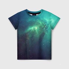 Детская футболка 3D с принтом GALAXY в Петрозаводске, 100% гипоаллергенный полиэфир | прямой крой, круглый вырез горловины, длина до линии бедер, чуть спущенное плечо, ткань немного тянется | Тематика изображения на принте: galaxy | nebula | space | star | абстракция | вселенная | галактика | звезда | звезды | космический | планеты