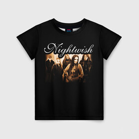 Детская футболка 3D с принтом Nightwish в Петрозаводске, 100% гипоаллергенный полиэфир | прямой крой, круглый вырез горловины, длина до линии бедер, чуть спущенное плечо, ткань немного тянется | metal | nightwish | symphonic metal | tarja | tarja turunen | turunen | метал | найтвиш | симфоник метал | тарья | турунен
