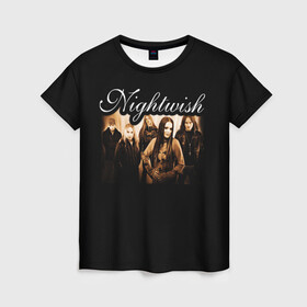 Женская футболка 3D с принтом Nightwish в Петрозаводске, 100% полиэфир ( синтетическое хлопкоподобное полотно) | прямой крой, круглый вырез горловины, длина до линии бедер | metal | nightwish | symphonic metal | tarja | tarja turunen | turunen | метал | найтвиш | симфоник метал | тарья | турунен