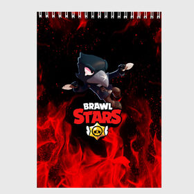 Скетчбук с принтом BRAWL STARS CROW в Петрозаводске, 100% бумага
 | 48 листов, плотность листов — 100 г/м2, плотность картонной обложки — 250 г/м2. Листы скреплены сверху удобной пружинной спиралью | brawl stars | bull | colt | crow | leon | stars | берли | бо | брок | ворон | джесси | динамайк | дэррил | кольт | леон | мортис | нита | пайпер | пенни | поко | пэм | рикошет | спайк | фрэнк | шелли | эль примо