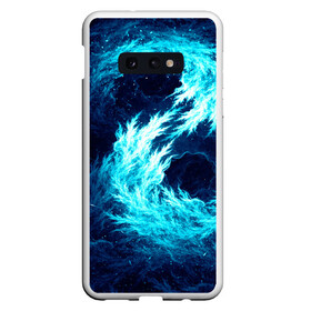 Чехол для Samsung S10E с принтом Abstract fractal blue flame в Петрозаводске, Силикон | Область печати: задняя сторона чехла, без боковых панелей | abstract | colors | dark | flame | fractal | space | абстракция | космос | краски | огонь | пламя | тёмный | фрактал