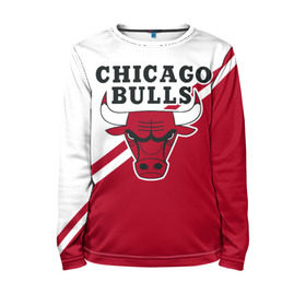 Детский лонгслив 3D с принтом Chicago Bulls Red-White в Петрозаводске, 100% полиэстер | длинные рукава, круглый вырез горловины, полуприлегающий силуэт
 | bulls | chicago | chicago bulls | nba | баскетбол | буллз | нба | чикаго | чикаго буллз