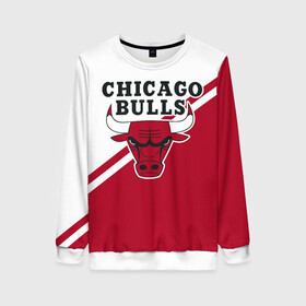 Женский свитшот 3D с принтом Chicago Bulls Red-White в Петрозаводске, 100% полиэстер с мягким внутренним слоем | круглый вырез горловины, мягкая резинка на манжетах и поясе, свободная посадка по фигуре | bulls | chicago | chicago bulls | nba | баскетбол | буллз | нба | чикаго | чикаго буллз