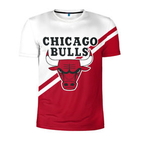 Мужская футболка 3D спортивная с принтом Chicago Bulls Red-White в Петрозаводске, 100% полиэстер с улучшенными характеристиками | приталенный силуэт, круглая горловина, широкие плечи, сужается к линии бедра | bulls | chicago | chicago bulls | nba | баскетбол | буллз | нба | чикаго | чикаго буллз