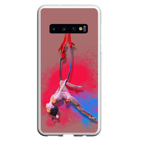 Чехол для Samsung Galaxy S10 с принтом Воздушная гимнастика в Петрозаводске, Силикон | Область печати: задняя сторона чехла, без боковых панелей | aerial gymnastic | gymnastic | gymnastics on cloth | gymnastics on the rings | воздушная гимнастика | гимнастика | гимнастика на кольцах | кольца | полотна | полотно