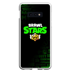 Чехол для Samsung S10E с принтом BRAWL STARS в Петрозаводске, Силикон | Область печати: задняя сторона чехла, без боковых панелей | brawl stars | bull | colt | crow | leon | stars | берли | бо | брок | ворон | джесси | динамайк | дэррил | кольт | леон | мортис | нита | пайпер | пенни | поко | пэм | рикошет | спайк | фрэнк | шелли | эль примо