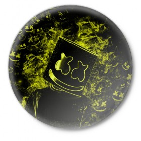 Значок с принтом Marshmello в Петрозаводске,  металл | круглая форма, металлическая застежка в виде булавки | dj | marshmello | usa | америка | клубная музыка | мармело | маршмелло | маршмеллоу | музыка | музыкант