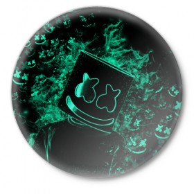 Значок с принтом Marshmello в Петрозаводске,  металл | круглая форма, металлическая застежка в виде булавки | dj | marshmello | usa | америка | клубная музыка | мармело | маршмелло | маршмеллоу | музыка | музыкант
