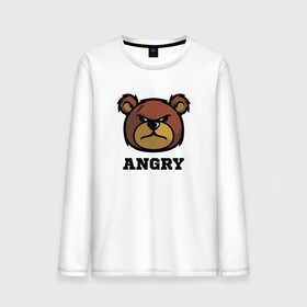 Мужской лонгслив хлопок с принтом Злой мишка ANGRY TEDDY в Петрозаводске, 100% хлопок |  | дикий | злой | мишка | стиль | тедди